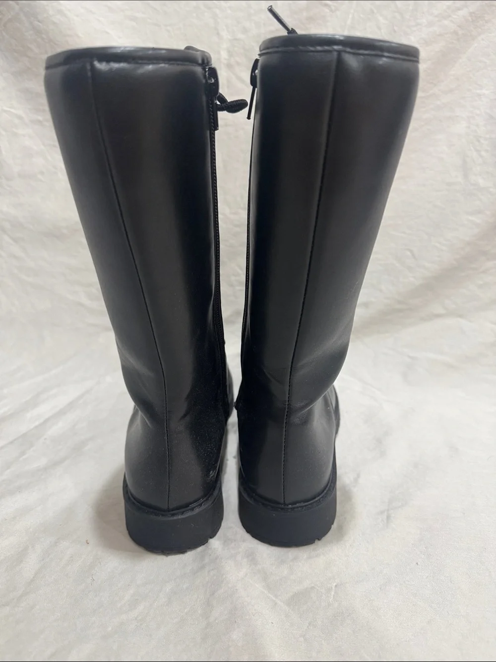 Steve Madden Girls Black Lace-Up Combat Boots